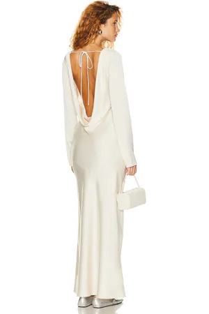 Helsa Angelica Backless Maxi Dress in Ivory - Ivory. Size M (also in S, XS, XXS).