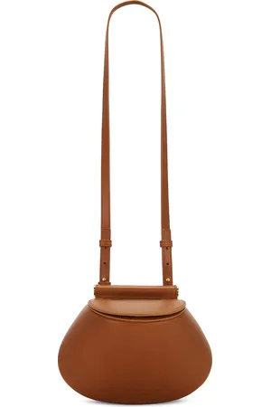 Bottega Veneta Small Fisherman Bag in Wood & Muse Brass - Tan. Size all.