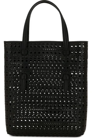 Alaïa Mina North South Tote Bag in Noir - Black. Size all.