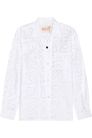 Kardo Ayo Long Sleeve Shirt in Cut Work - White. Size M (also in S).
