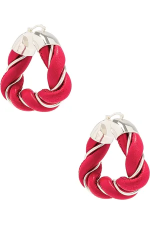 Bottega Veneta Twist Earrings in Scarlet Washed - Red. Size all.
