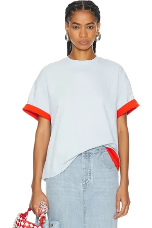 Bottega Veneta Short Sleeve Top in Bubble & Tulip - Baby Blue. Size S (also in XS).