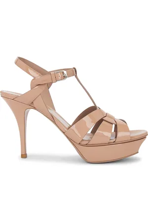 Saint Laurent Tribute Platform Sandal in Beige Rose - Beige. Size 40 (also in 40.5).