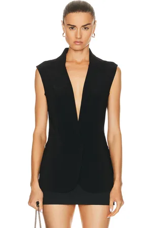 Norma Kamali Sleeveless Single Breasted Jacket in Black - Black. Size L (also in M, XS).