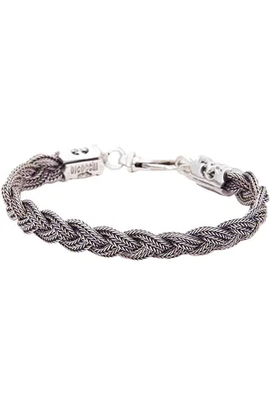 EMANUELE BICOCCHI Flat Braided Bracelet in Silver - Metallic Silver. Size L (also in ).