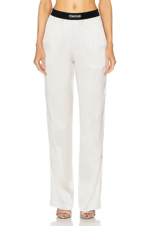 Tom Ford Silk Pj Pant in Platinum - Metallic Silver. Size L (also in M, S, XS).