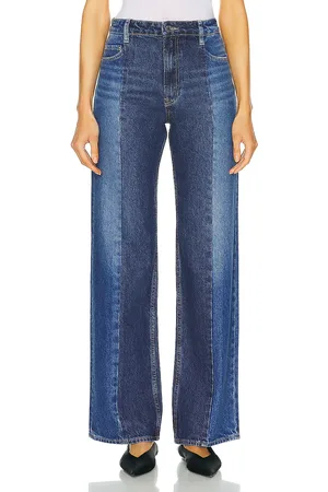 GRLFRND Vera Seamed Tonal Flare in Tonal Slide - Denim-Dark. Size 24 (also in 31).