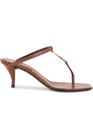 Saint Laurent Cassandra Sandal in Cigar in Aesthetic Brown - Brown. Size 36 (also in 36.5, 37, 37.5, 38, 39.5, 40).