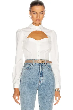 FLEUR DU MAL Bella Shirt in Ivory - White. Size 0 (also in 10, 2, 6, 8).