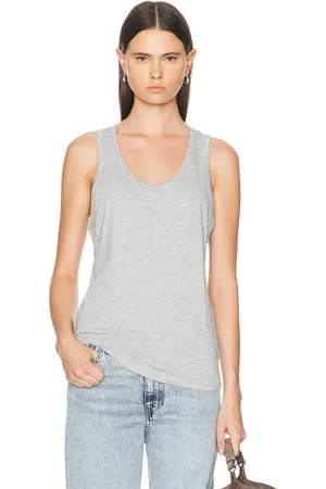ÉTERNE Loose Tank Top in Heather Grey - Grey. Size L (also in M, S, XL, XS).