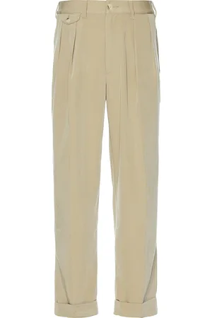 Beams 2 Pleats Trousers Pe Twill in Sand - Brown. Size XL/1X (also in ).