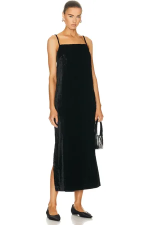 Loulou de Saison Etinas Long Velvet Dress in Black - Black. Size S (also in XS).