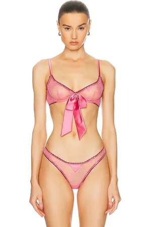 FLEUR DU MAL Untie Me Demi Bra in Pink Cadillac - Pink. Size 32C (also in 32D).