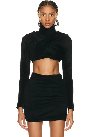 Alaïa Draped Top in Noir - Black. Size 34 (also in 36, 38, 40, 42).