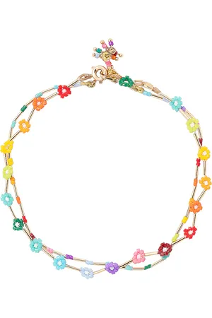 Roxanne Assoulin Flower Patch Anklet Duo in Rainbow - Pink. Size all.