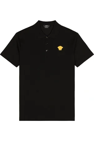 VERSACE Polo in Black - Black. Size L (also in M, S, XS).