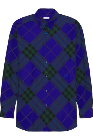 Burberry Long Sleeve Check Pattern Shirt in Knight Check - Blue. Size L (also in S).