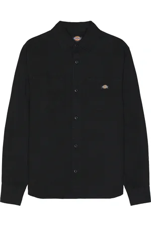 Dickies Duck Canvas Long Sleeve Shirt in Stonewashed Black - Black. Size S (also in ).