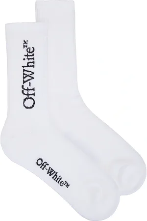 OFF-WHITE Mid Bookish Calf Socks in White & Black - White. Size M (also in ).