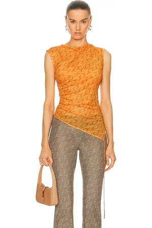 Jade Cropper Layered Top in Logo Orange - Orange. Size XS (also in ).