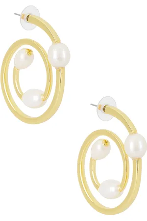 Lele Sadoughi Spin Skater Earrings in Pearl - Metallic Gold. Size all.