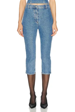 MAGDA BUTRYM Knee Length Skinny in Blue - Denim-Medium. Size 40 (also in ).