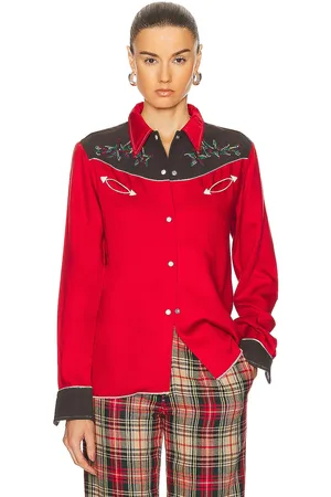 BODE Jumper Western Shirt in Red - Red. Size 2 (also in 8).