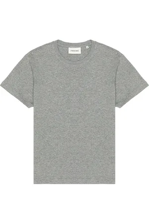 Frame Duo Fold Tee in Heather Grey - Grey. Size M (also in S, XL/1X).