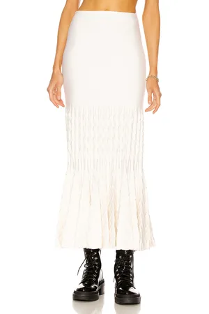 Alaïa Fit and Flare Maxi Skirt in Ivoire - Ivory. Size 38 (also in ).