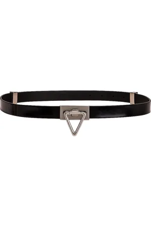 Bottega Veneta Triangle Lock Belt in Black & Silver - Black. Size 70 (also in 75).