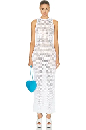 Alaïa Sleeveless Waffle Dress in Blanc - White. Size 40 (also in 42).