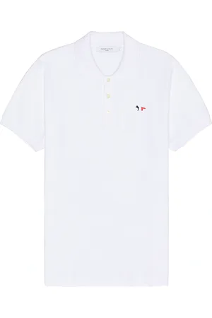 Maison Kitsuné Tricolor Fox Patch Polo in White - White. Size S (also in ).