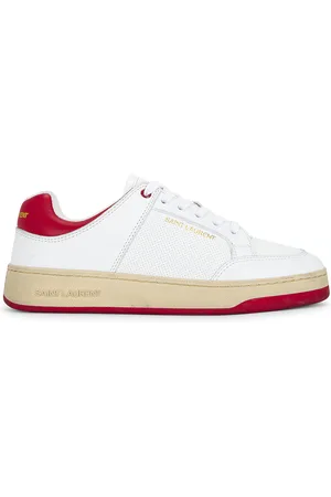 Saint Laurent SL61 Low Top Sneaker in Blanc & Vintage Red - White. Size 36 (also in 36.5, 37, 37.5, 38, 38.5, 39, 39.5, 40, 42).