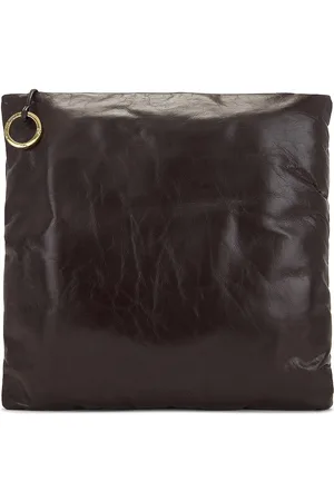 Bottega Veneta Pillow Pouch in Fondant & Brass - Chocolate. Size all.