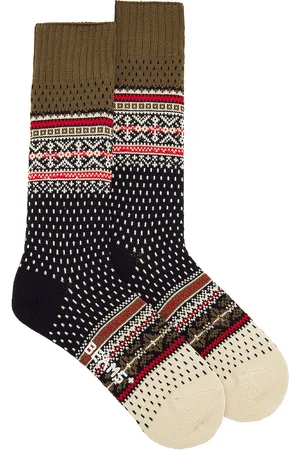 Beams Nordic Socks in Navy - Navy. Size all.