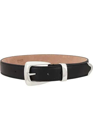 Khaite Benny Silver Hardware Belt in Black - Black. Size 70 (also in 75, 85, 90).
