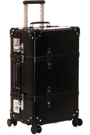 Globetrotter 4 Wheel Medium Check in Luggage 67x41x27cm in Black & Black Chrome - Black. Size all.