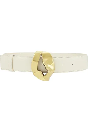 Bottega Veneta Abstract Belt in String & Muse Brass - White. Size 65 (also in 80).