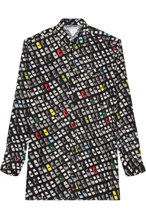 Bottega Veneta Photographic Car Print Shirt in Multi - Black. Size 46 (also in 48, 52).