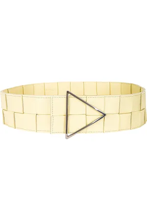 Bottega Veneta Intreccio Triangle Belt in Ice Cream & Silver - Neutral. Size 70 (also in 75, 80).