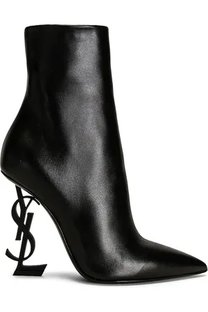 Saint Laurent Opyum 110 YSL Heeled Boots in Nero - Black. Size 36 (also in 37, 37.5).