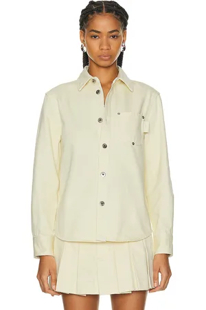 Bottega Veneta Long Sleeve Button Up Top in Banana - Yellow. Size 34 (also in 36).