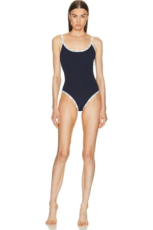 Moncler Scoop Neck One Piece Swimsuit in Blue - Blue. Size L (also in ).