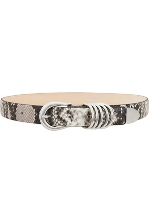 DEHANCHE Hollyhock Snake Belt in Ivory Brown & Snakeskin - Beige. Size L (also in M, XS).