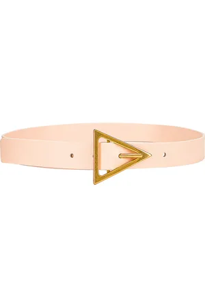 Bottega Veneta Triangle Belt in Melon Washed & Gold - Blush. Size 65 (also in 70).