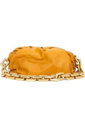 Bottega Veneta The Pouch Chain Bag in Ocra & Gold - Brown. Size all.