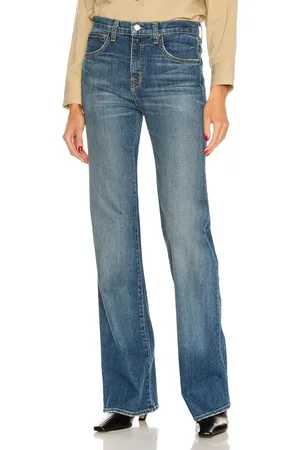 NILI LOTAN Celia Wide Leg in Classic Wash - Denim-Medium. Size 25 (also in 27, 28, 29, 30, 31).