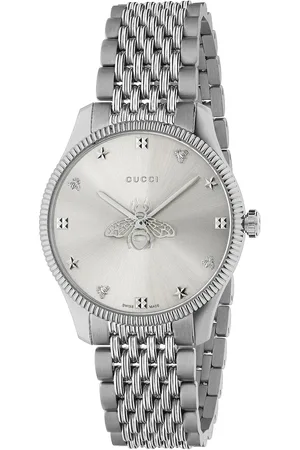 Gucci Bee Watch in Stainless Steel & Silver - Metallic Silver. Size all.
