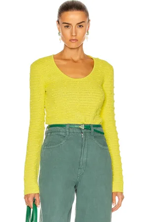 Bottega Veneta Pom Pom Sweater in Limoncello - Green. Size L (also in S).