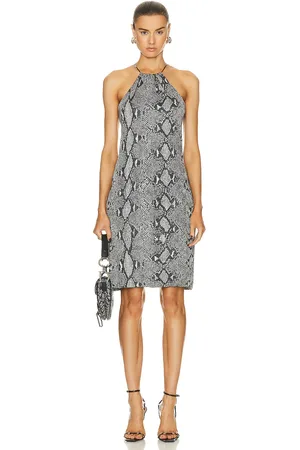 Gucci Snakeskin Print Dress in Brown - Grey. Size all.